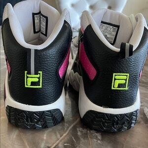 Fila Kids' Black and Pink Sneakers